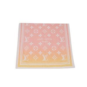 Louis Vuitton Beach Bath Towel Pink Yellow Drap De Bain Monogram M76786 Cotton